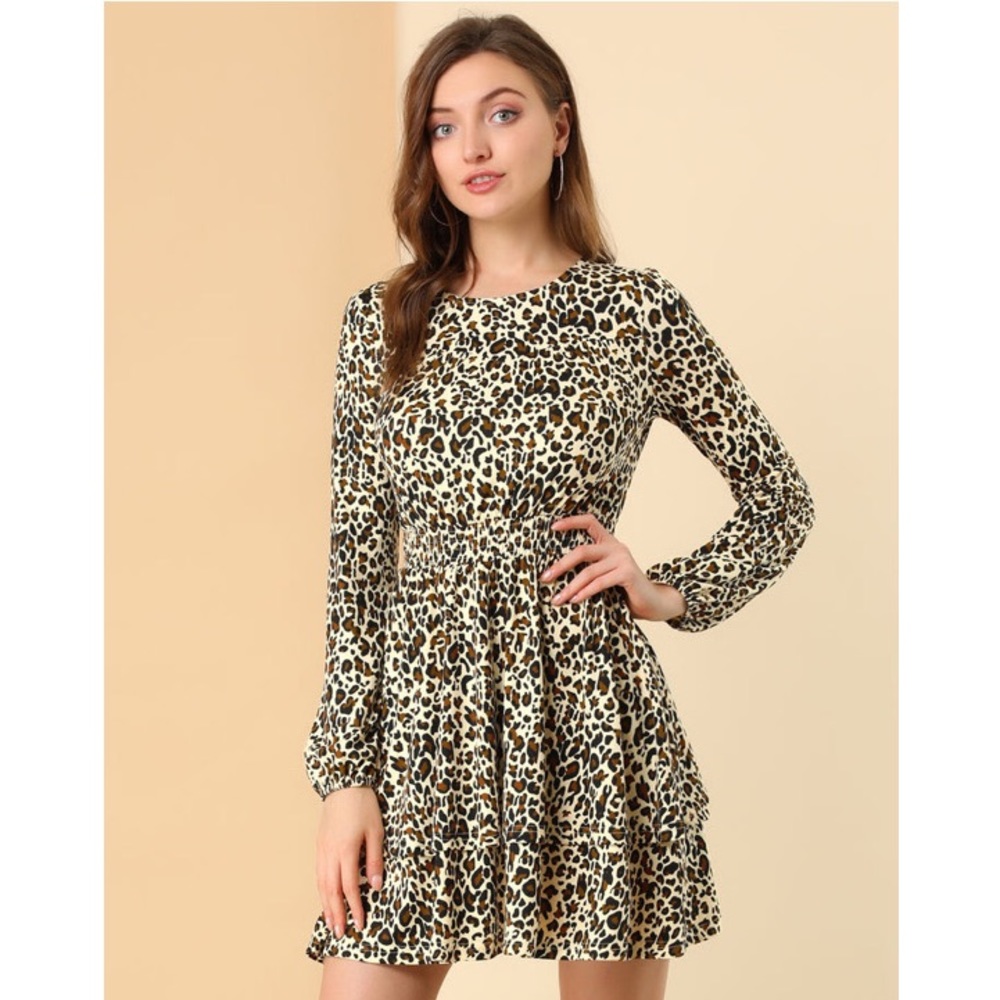 Allegra K Elastic Cuff/Waist Dress